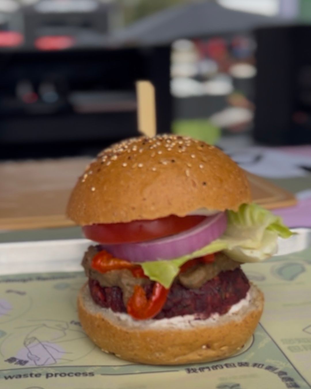 sustainable forest burger demo at Savour by LIV Golf Hong Kong